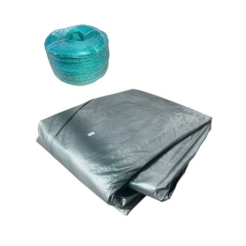 Prelata impermeabila Gri calitate premium 225g/mp, 5x10m Prelata impermeabila Gri calitate premium 225g/mp, 5x10m