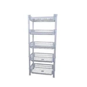 Raft alb din plastic, 5 etaje