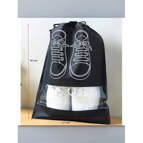 Sac depozitare incaltaminte, pentru voiaj 27x36cm, Negru Sac depozitare incaltaminte, pentru voiaj 27x36cm, Negru