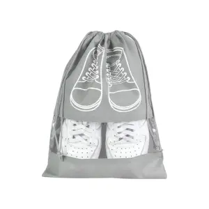 Sac depozitare incaltaminte pentru voiaj 27x36cm, Gri
