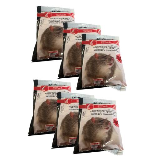 Set 6x Grau ratidic rosu pentru rozatoare Master Rat 150g