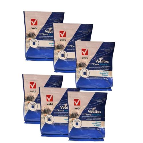 Set 6x Pasta, raticid pentru soareci Vebitox Extreme 100g Set 6x Pasta, raticid pentru soareci Vebitox Extreme 100g