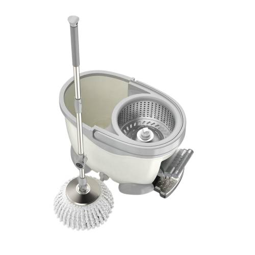 Set galeata cu pedala si mop rotativ 360 grade Alb Ivoir