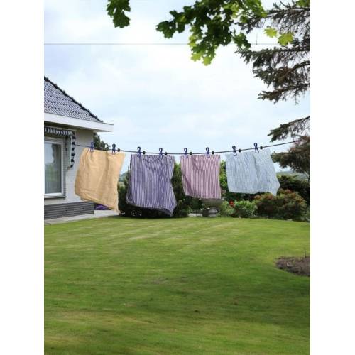 Sfoara portabila pentru rufe 1.8m, 12 clipsuri incluse, Negru