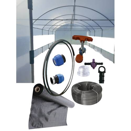 Sistem de picurare 100mp, tub 30cm/100m si agrotextil 0.8x100m Sistem de picurare 100mp, tub 30cm/100m si agrotextil 0.8x100m