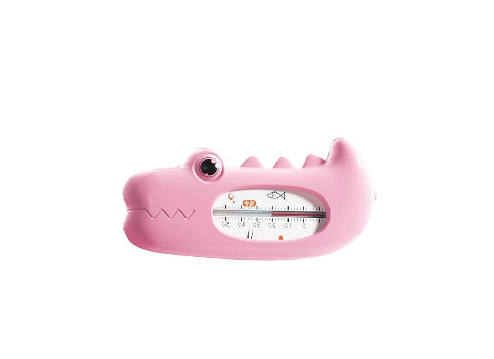 Termometru pentru baie plutitor model Crocodil, Roz