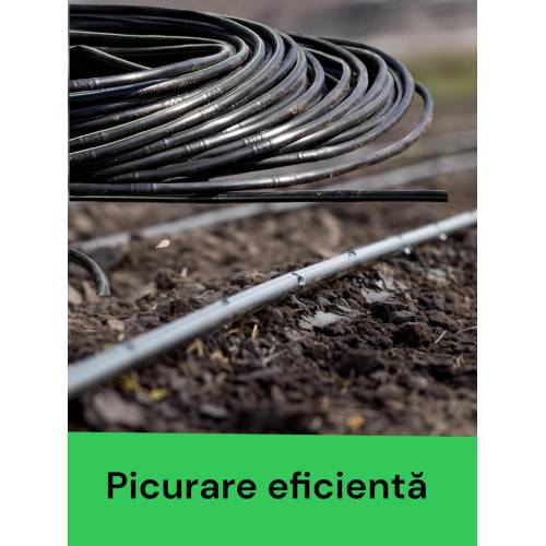 Tub de picurare 25cm/100m, calitate premium cu 15 accesorii gratis