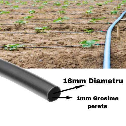 Tub de picurare 25cm/100m, calitate premium cu 15 accesorii gratis