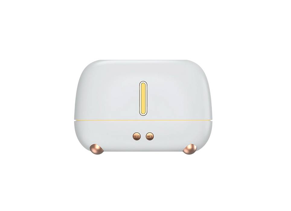 Umidificator cu aromaterapie efect flacara 250ml, Alb