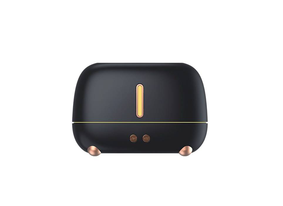 Umidificator cu aromaterapie efect flacara 250ml, Negru