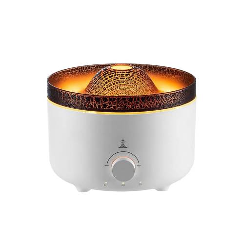 Umidificator cu aromaterapie efect vulcan Model V21A, 560ml, Alb