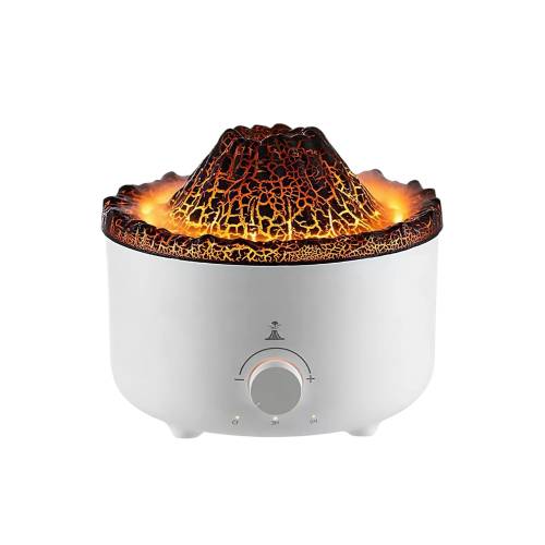 Umidificator cu aromaterapie efect vulcan Model V21B, 560ml, Alb