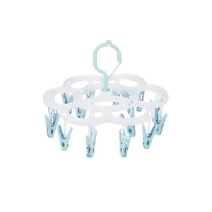 Uscator de rufe suspendat cu 16 carlige, rotire 360°, Albastru