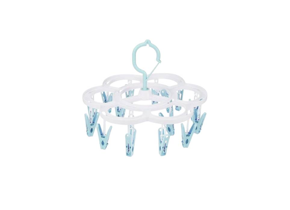 Uscator de rufe suspendat cu 16 carlige, rotire 360°, Albastru