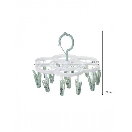 Uscator de rufe suspendat cu 16 carlige, rotire 360°, Verde