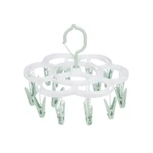 Uscator de rufe suspendat cu 16 carlige, rotire 360°, Verde