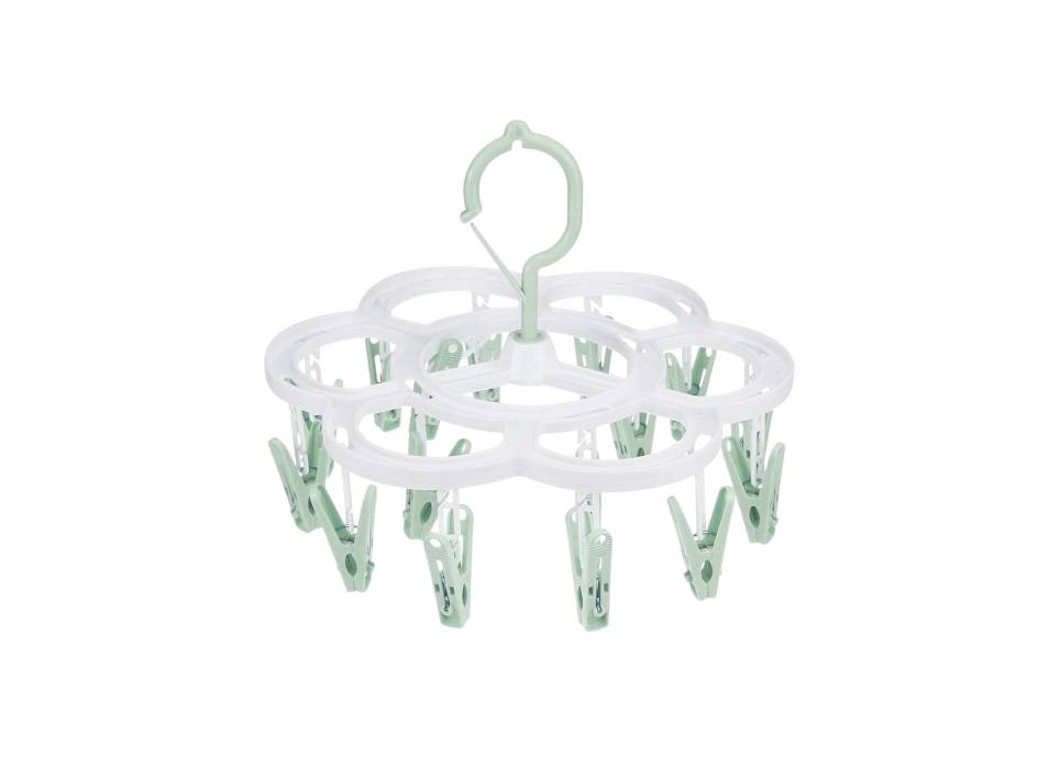 Uscator de rufe suspendat cu 16 carlige, rotire 360°, Verde