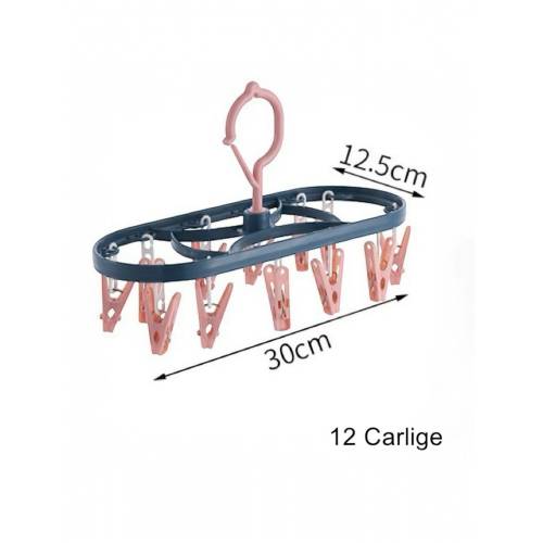 Uscator de rufe suspendat cu 12 carlige, rotire 360°, Galben
