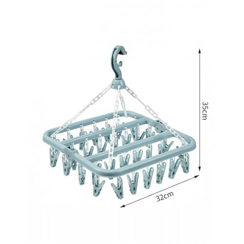 Uscator rufe suspendat 32 carlige, rotire 360°, Albastru