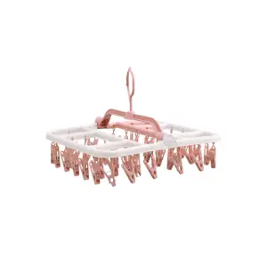 Uscator de rufe suspendat 40 carlige, rotire 360, Roz