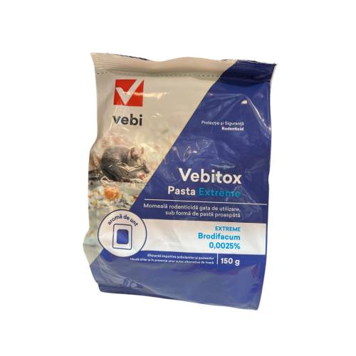 Set 6x Pasta, raticid pentru soareci Vebitox Extreme 150g Set 6x Pasta, raticid pentru soareci Vebitox Extreme 150g