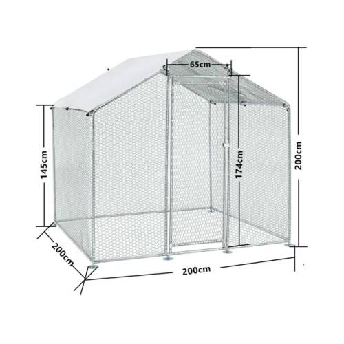 Cotet, tarc pasari otel galvanizat 2x2x2m