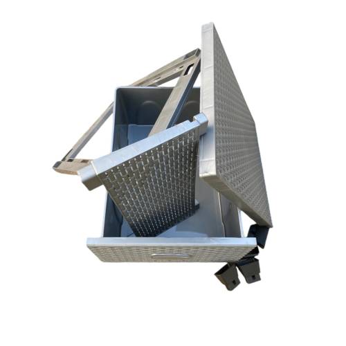 Dulap plastic 4 sertare imitatie ratan Gri 47x38x92cm