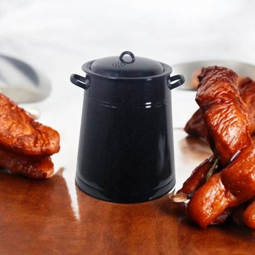 Bidon untura/ garnita emailata cu manere si capac, 10 L