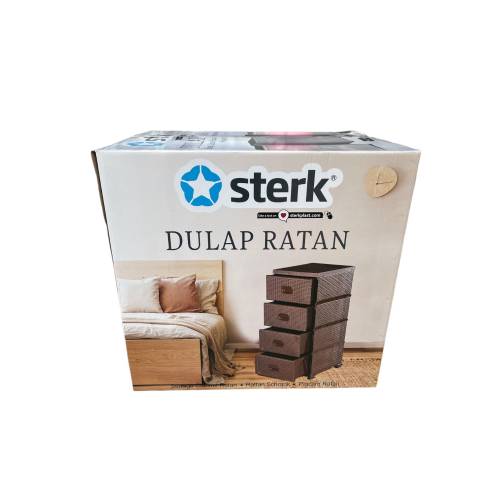 Dulap plastic 4 sertare imitatie ratan Maro 47x38x92cm