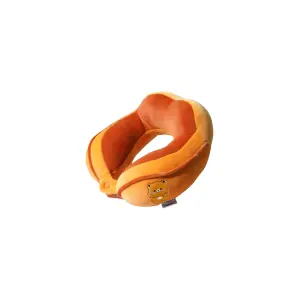 Perna de Calatorie pentru Gat, Umplutura cu Bumbac, Model Brodat Urs, Portocaliu