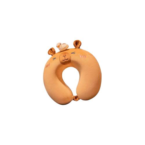 Perna de Calatorie pentru Gat si Cap, Umplutura din Spuma cu Memorie, Model Capybara, Maro Perna de Calatorie pentru Gat si Cap, Umplutura din Spuma cu Memorie, Model Capybara, Maro