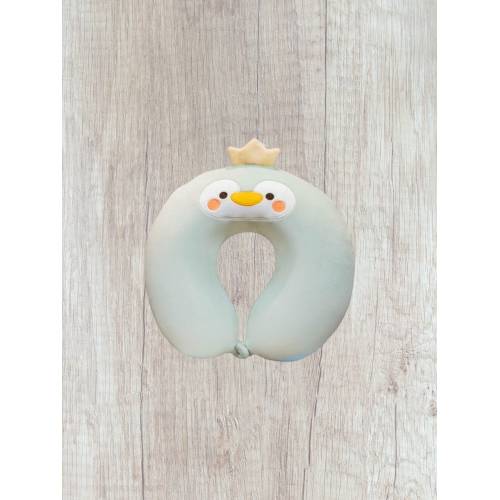 Perna de Calatorie pentru Gat si Cap, Umplutura din Spuma cu Memorie, Model Pinguin, Verde Perna de Calatorie pentru Gat si Cap, Umplutura din Spuma cu Memorie, Model Pinguin, Verde