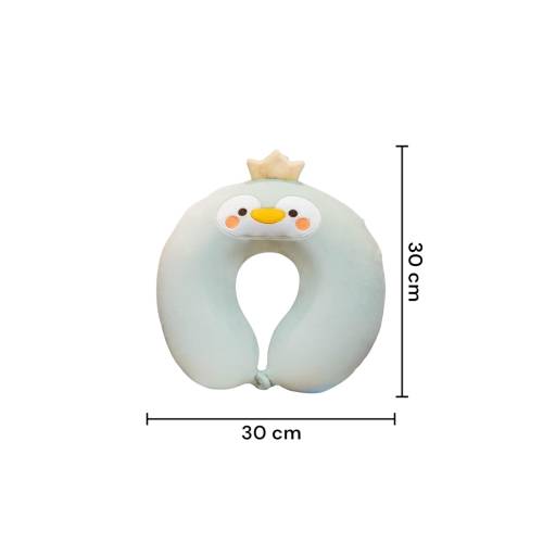 Perna de Calatorie pentru Gat si Cap, Umplutura din Spuma cu Memorie, Model Pinguin, Verde Perna de Calatorie pentru Gat si Cap, Umplutura din Spuma cu Memorie, Model Pinguin, Verde