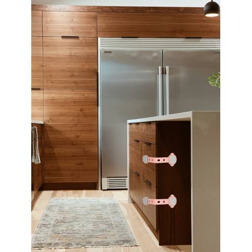 Siguranta pentru usi copii, sistem de blocare sertare, dulap, frigider, roz