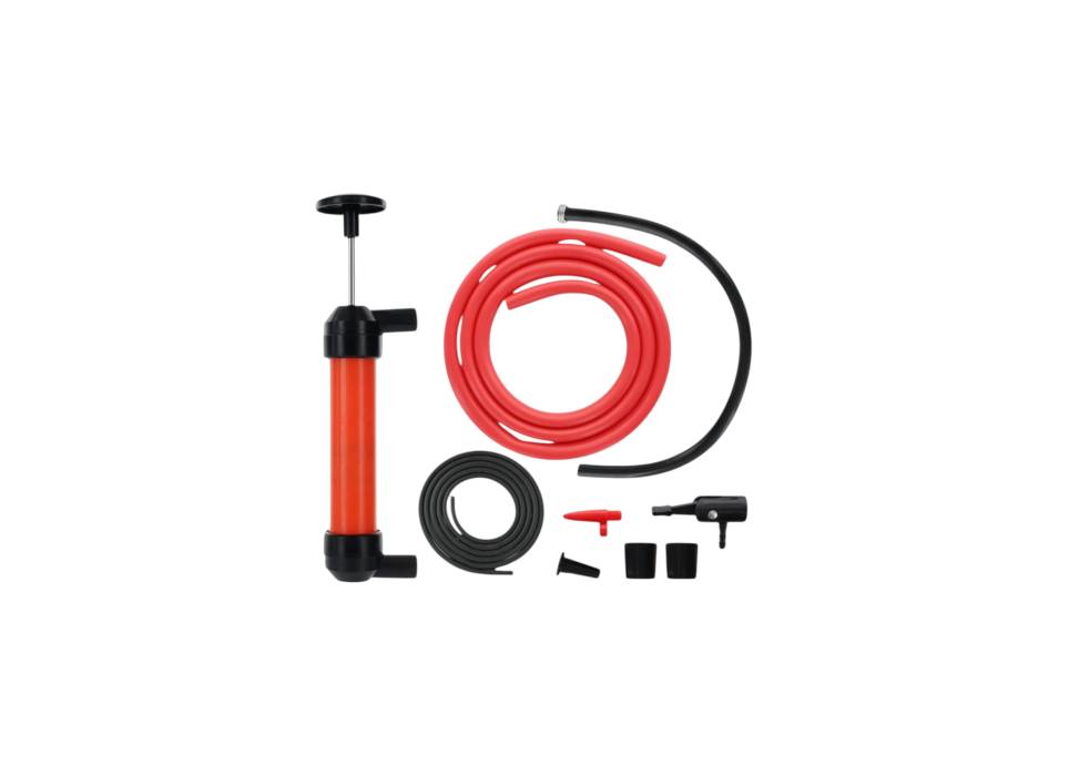 Pompa Manuala pentru combustibil, Pompa pentru lichide, din plastic rezistent, Rosu