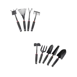 Set 9 Unelte Gradina pentru Plantare si Ingrijire, PVC Carton, Negru