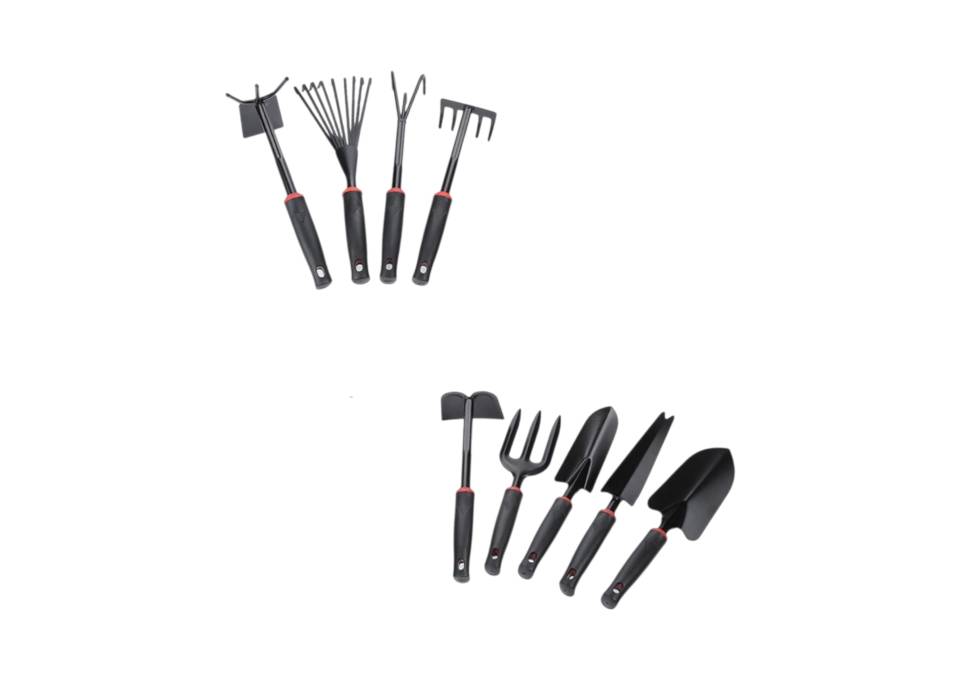Set 9 Unelte Gradina pentru Plantare si Ingrijire, PVC Carton, Negru