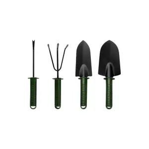 Set 4 Unelte Gradina pentru Plantare si Ingrijire, PVC Carton, Verde
