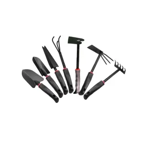Set 7 Unelte Gradina pentru Plantare si Ingrijire, PVC Carton, Negru