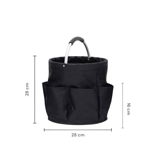 Geanta Tip Cos 17L Pentru Curatenie, Scule, Plaja, Material Oxford 600 D, Negru Geanta Tip Cos 17L Pentru Curatenie, Scule, Plaja, Material Oxford 600 D, Negru