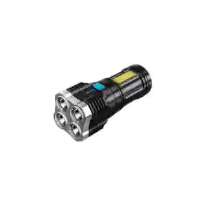 Lanterna LED 2 in 1, 4 Moduri de Iluminat, Rezistenta la Apa, Reincarcabila USB, Negru