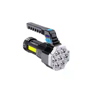 Lanterna LED, Lumina Puternica, Rezistenta  la Apa, Reincarcabila USB, cu Maner, Negru