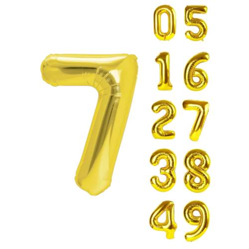 Balon din folie metalizata, tip cifra, 100 cm, umflare aer sau heliu, pai inclus, Auriu Balon din folie metalizata, tip cifra, 100 cm, umflare aer sau heliu, pai inclus, Auriu