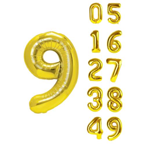 Balon din folie metalizata, tip cifra, 100 cm, umflare aer sau heliu, pai inclus, Auriu Balon din folie metalizata, tip cifra, 100 cm, umflare aer sau heliu, pai inclus, Auriu