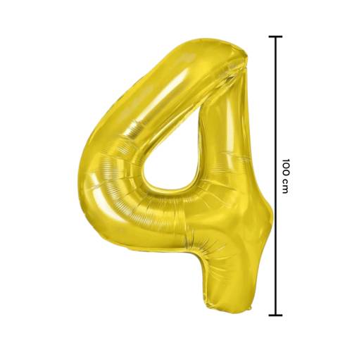 Balon din folie metalizata, tip cifra, 100 cm, umflare aer sau heliu, pai inclus, Auriu Balon din folie metalizata, tip cifra, 100 cm, umflare aer sau heliu, pai inclus, Auriu