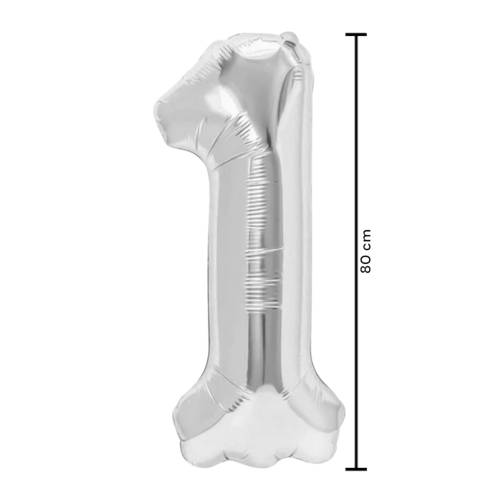 Balon din folie metalizata, tip cifra, 80 cm, umflare aer sau heliu, pai inclus, Argintiu Balon din folie metalizata, tip cifra, 80 cm, umflare aer sau heliu, pai inclus, Argintiu