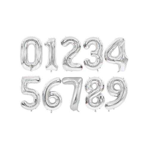 Balon din folie metalizata, tip cifra, 80 cm, umflare aer sau heliu, pai inclus, Argintiu Balon din folie metalizata, tip cifra, 80 cm, umflare aer sau heliu, pai inclus, Argintiu