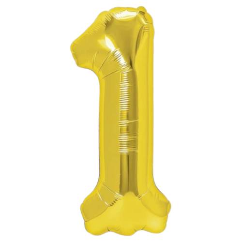 Balon din folie metalizata, tip cifra, 100 cm, umflare aer sau heliu, pai inclus, Auriu Balon din folie metalizata, tip cifra, 100 cm, umflare aer sau heliu, pai inclus, Auriu