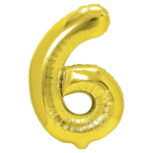 Balon din folie metalizata, tip cifra, 100 cm, umflare aer sau heliu, pai inclus, Auriu