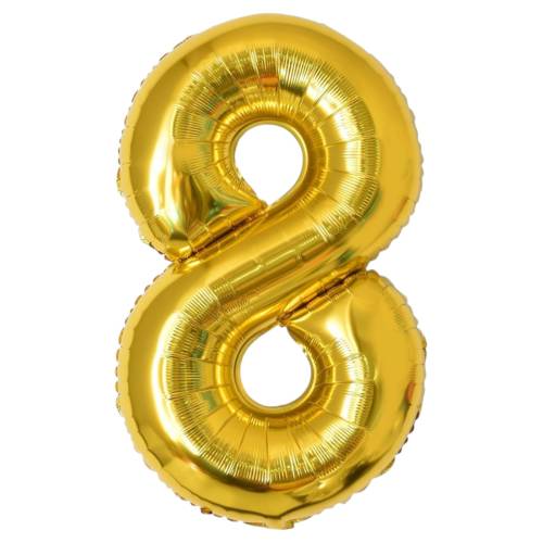 Balon din folie metalizata, tip cifra, 100 cm, umflare aer sau heliu, pai inclus, Auriu Balon din folie metalizata, tip cifra, 100 cm, umflare aer sau heliu, pai inclus, Auriu